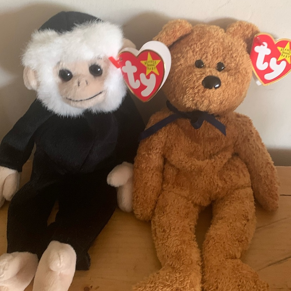 Beanie baby pair Mooch and Fuzz